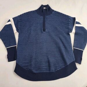 Aerie Blue & White Long Sleeve Quarter Zip